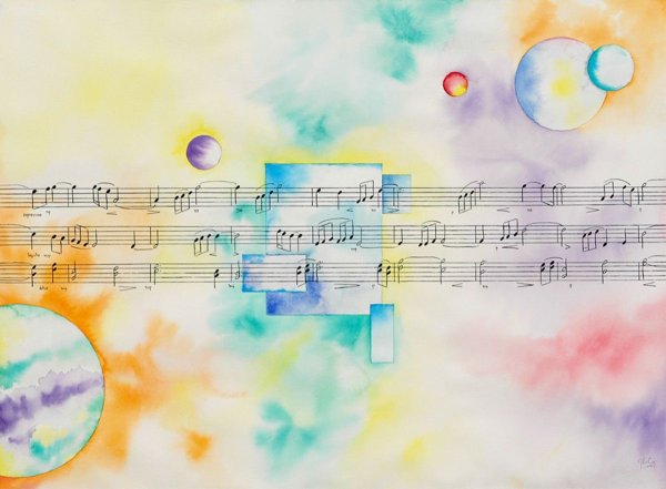 Акварельный фон музыкальный