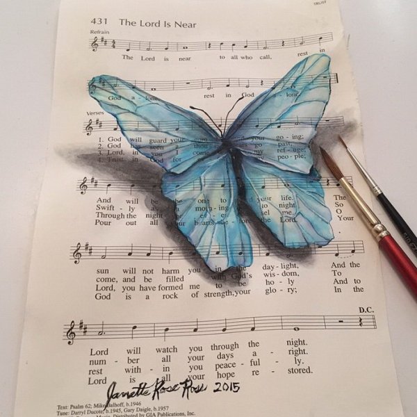 Рисование на нотной бумаге