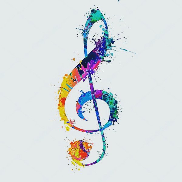 Скрипичный ключ цветной