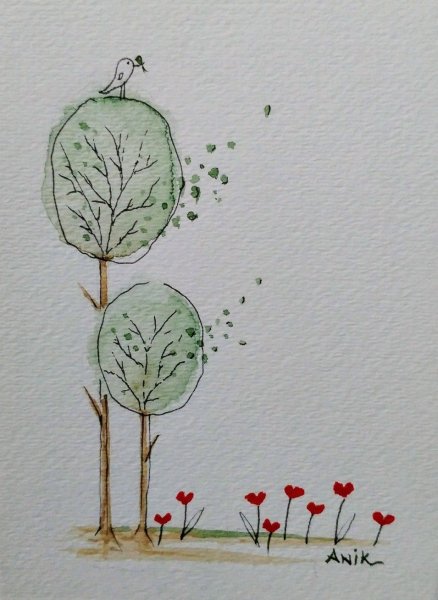 Рисование акварелью Минимализм