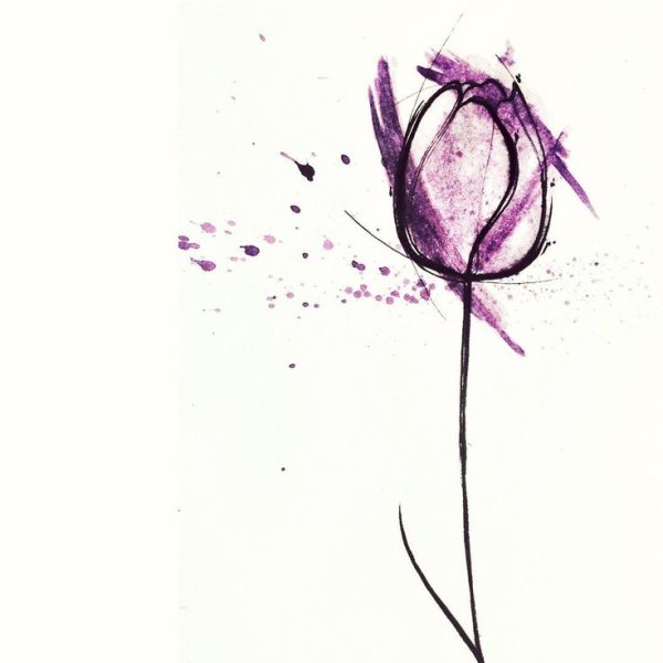 Тюльпан эскиз тату