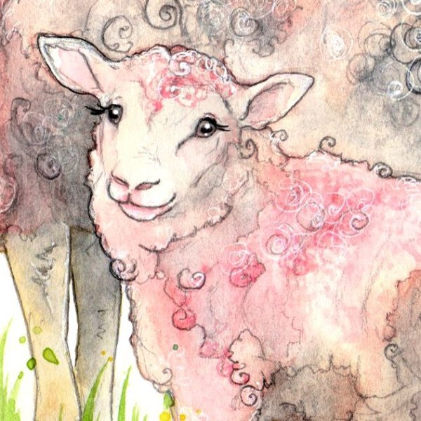 Ягненок акварель