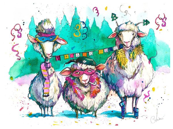 Барашек акварель