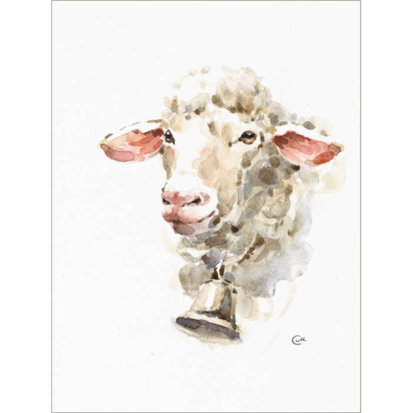 Барашек рисунок акварель