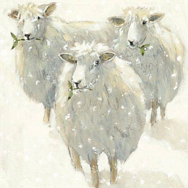 Овца акварель