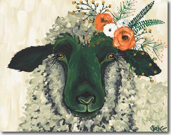 Овечка в цветке арт