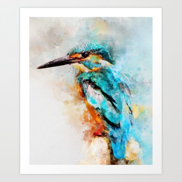 Водные птицы акварель