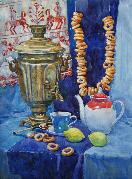 Илья Машков натюрморт с самоваром
