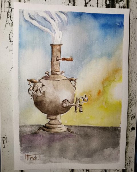 Необычный самовар рисунок