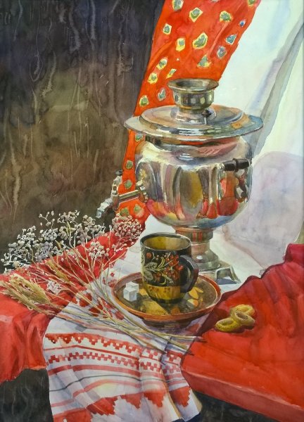 Самовар детская живопись
