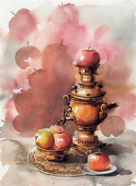 Осенний натюрморт с самоваром