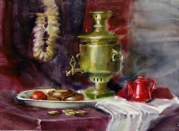 Махнев Юрий акварель натюрморт