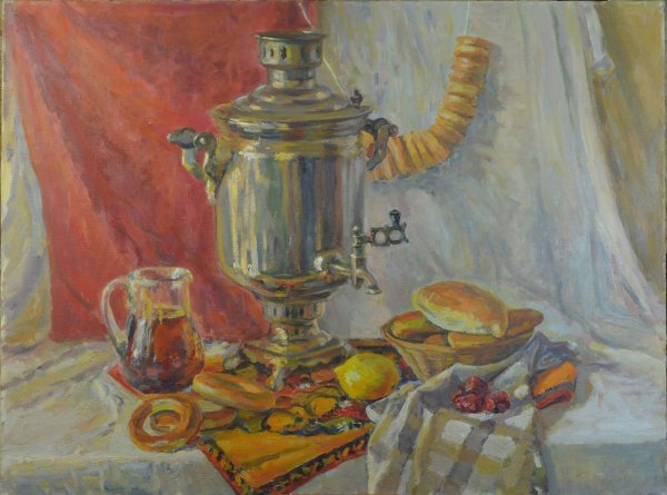 Любовь Титова "акварель самовар