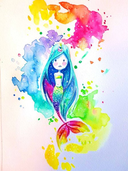 Русалка на ветвях рисунок