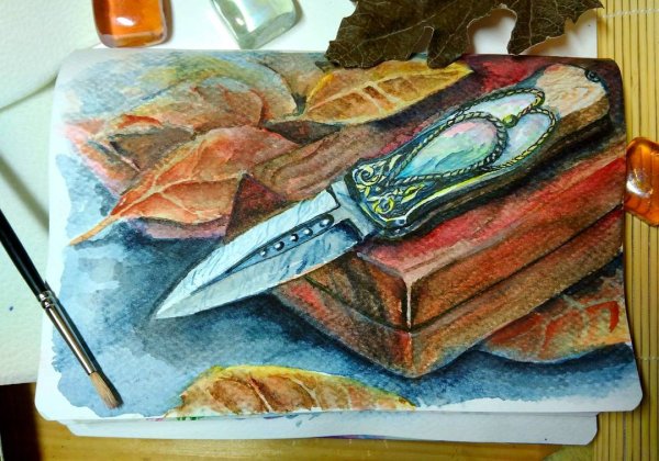 Нож акварелью