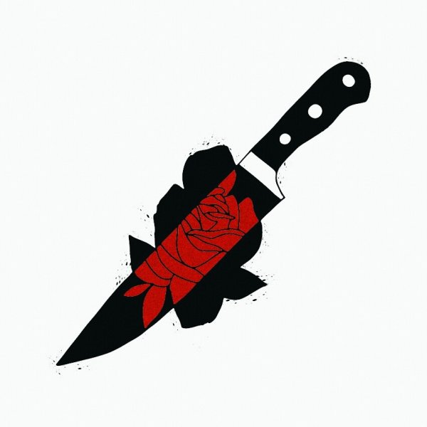Нарисованный ножик с кровью