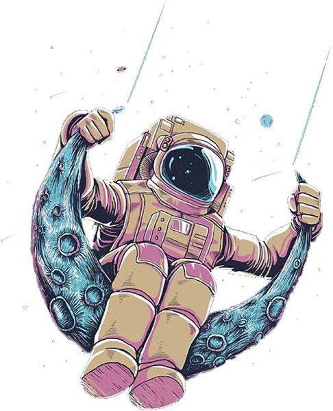 Космонавт акварель