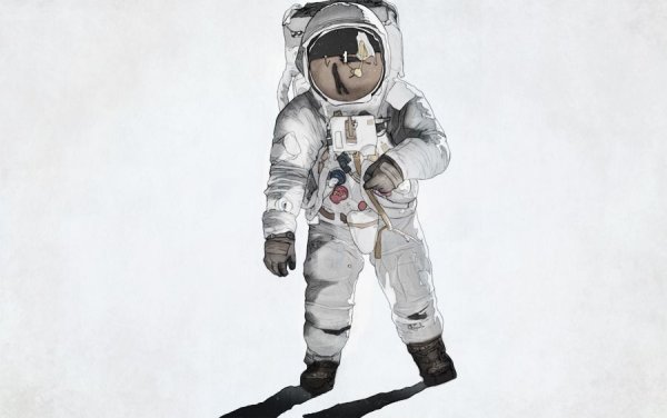 Космонавт акварель