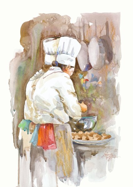 Акварельные иллюстрации для кухни