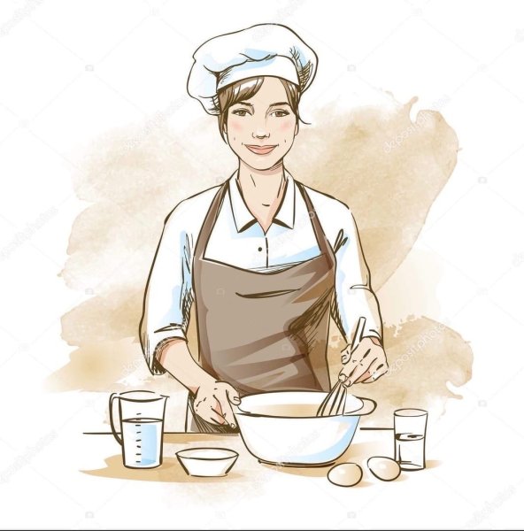 Кондитер иллюстрация акварель