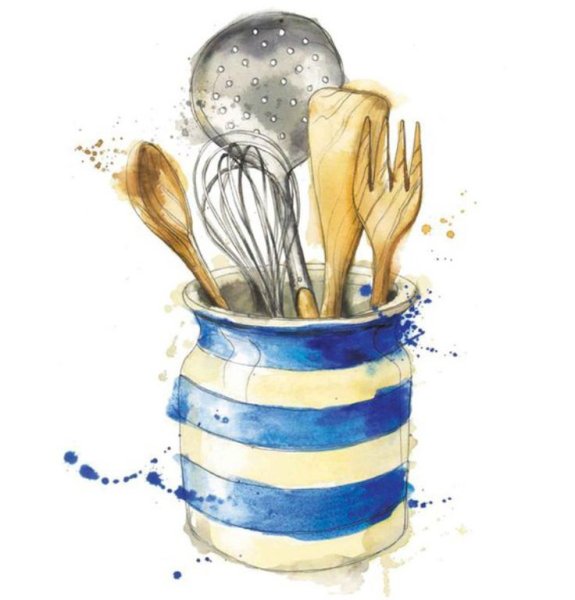 Акварельные иллюстрации для кухни