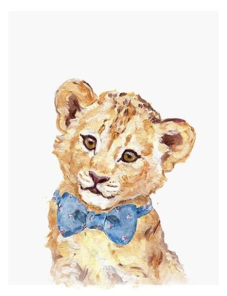 Сафари акварель животные детские Лев