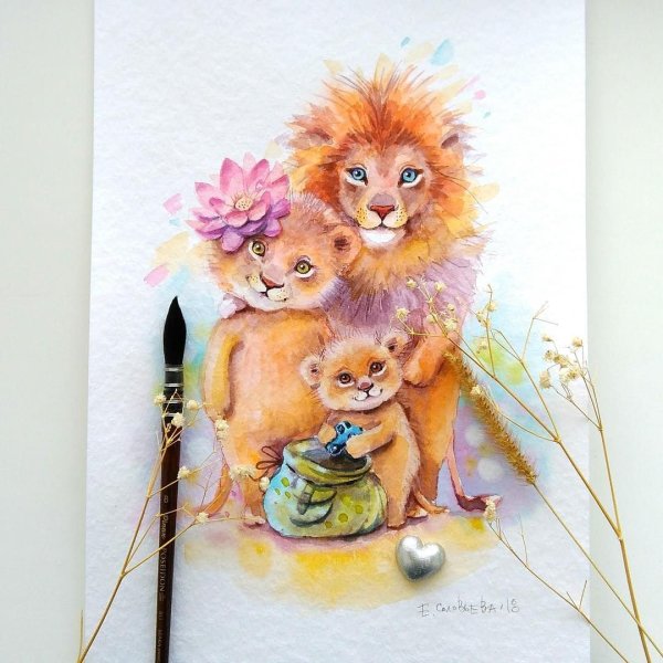 Алмазная мозаика "Львенок"