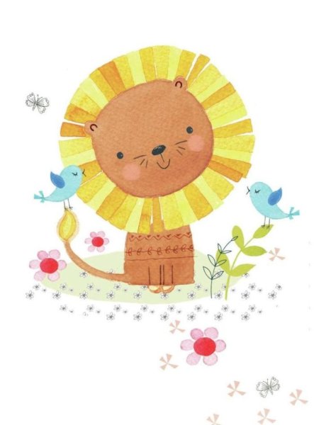 Львенок акварель вектор