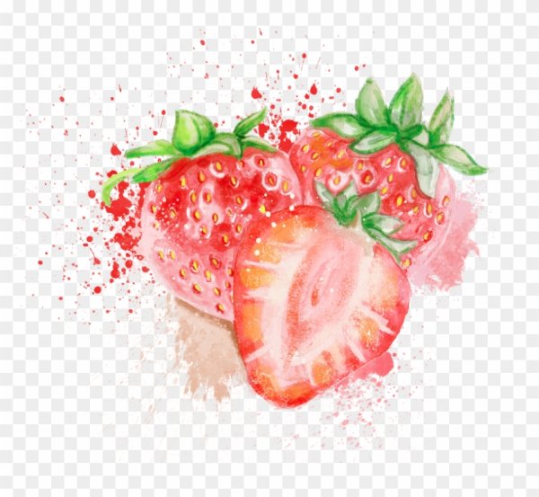 Клубника акварель вектор