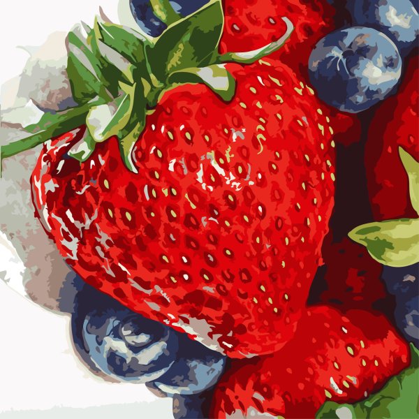 Клубника акварелью скетч