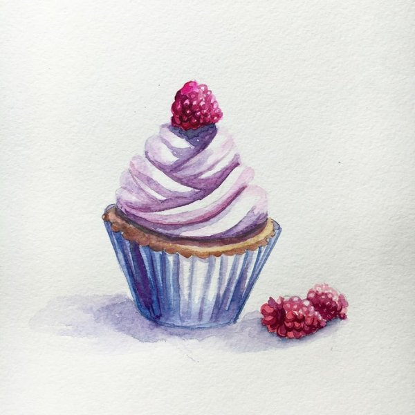Капкейк акварель
