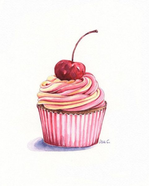 Капкейк акварель