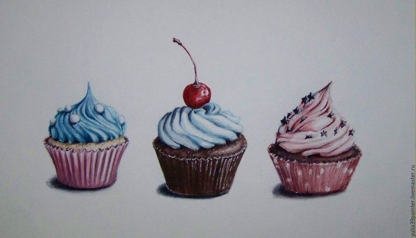 Акварельные капкейки