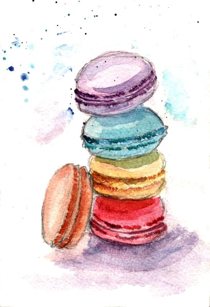 Акварельные пирожные