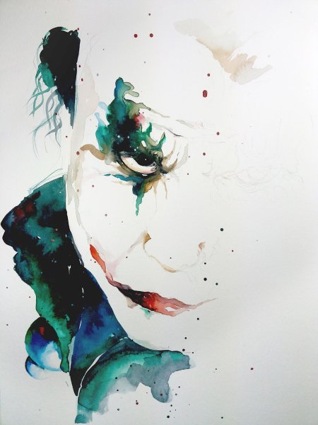 Эскиз тату Джокер хит Леджер