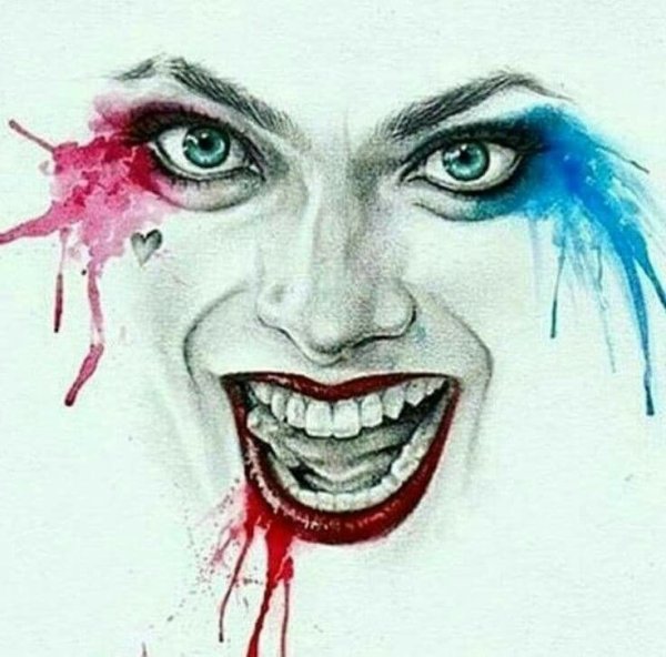 Джокер цветными карандашами