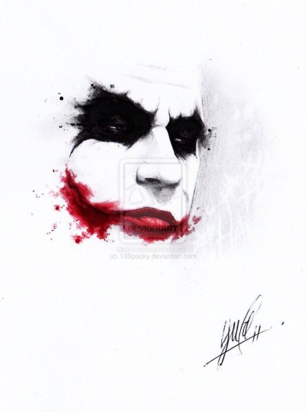 Джокер карандашом в полный рост