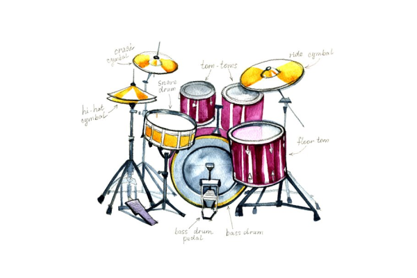 Барабан акварель