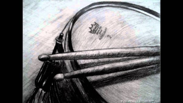 Барабанные палочки эскиз тату