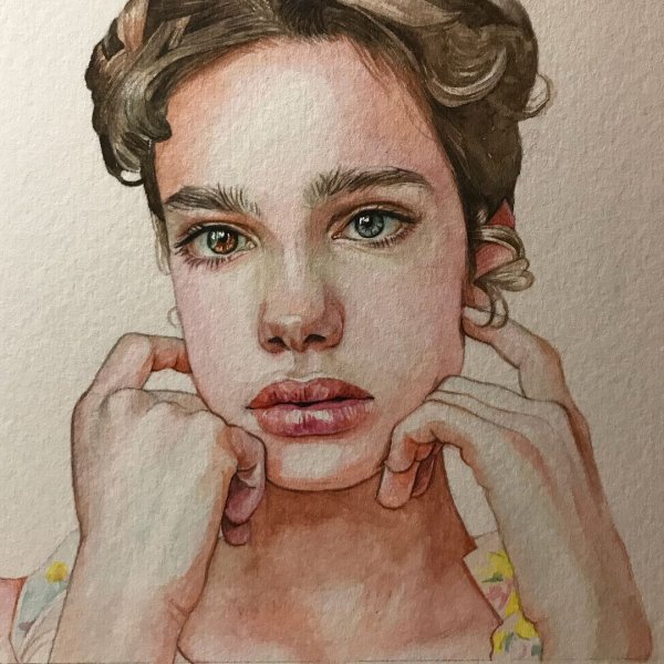 Портрет акварелью Пинтерест