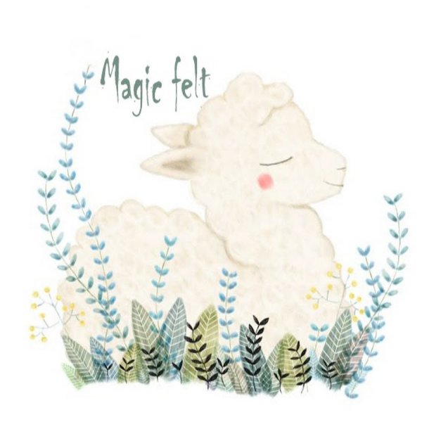 Нарисованный барашек акварелью