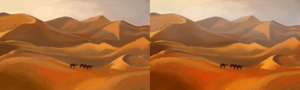 Пейзаж акварелью пустыня