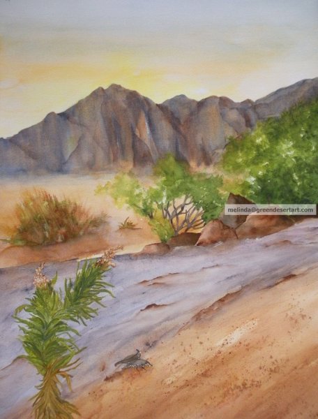 Пустыня гуашью