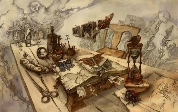 Стимпанк акварель Юрий Лаптев