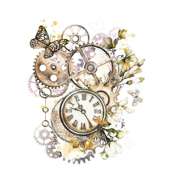 Шестеренки акварель