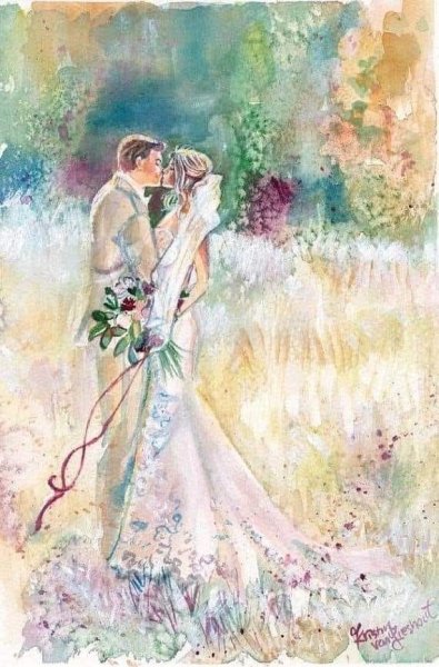 Свадьба иллюстрация модные