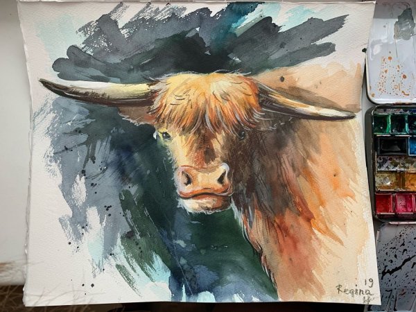 Бычок в живописи