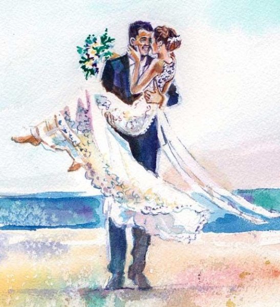 Жених акварель