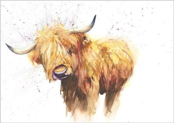 Бычок акварель