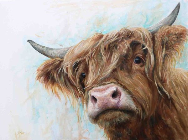 Бык акварель